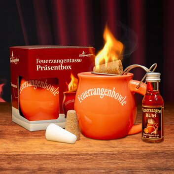 Feuerzangentasse Prsentbox Terracotta mit Rum