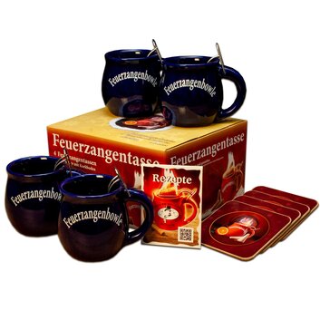 Feuerzangentasse 4er-Set Mitternachtsblau