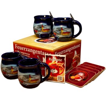 Feuerzangentasse 4er-Set Blau/Winter