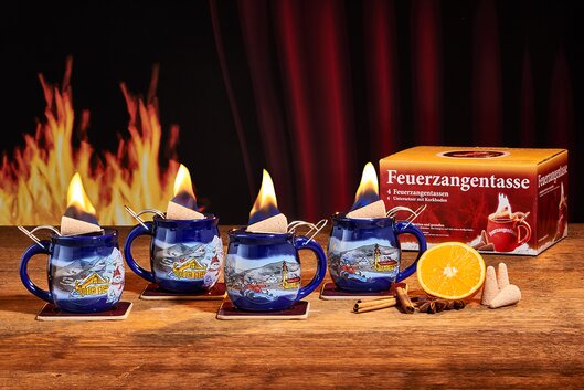 Feuerzangentasse 4er-Set Blau/Winter