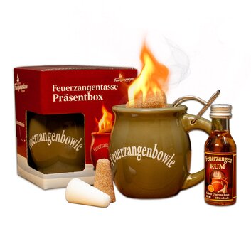 Feuerzangentasse Prsentbox Oliv mit Rum