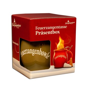 Feuerzangentasse Prsentbox Oliv mit Rum